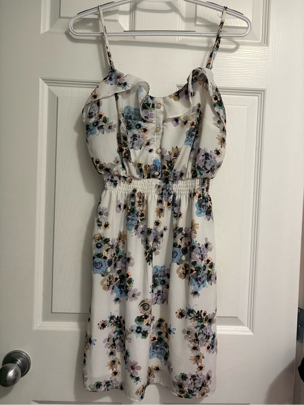 Dynamite White Floral Spaghetti Strap Sundress